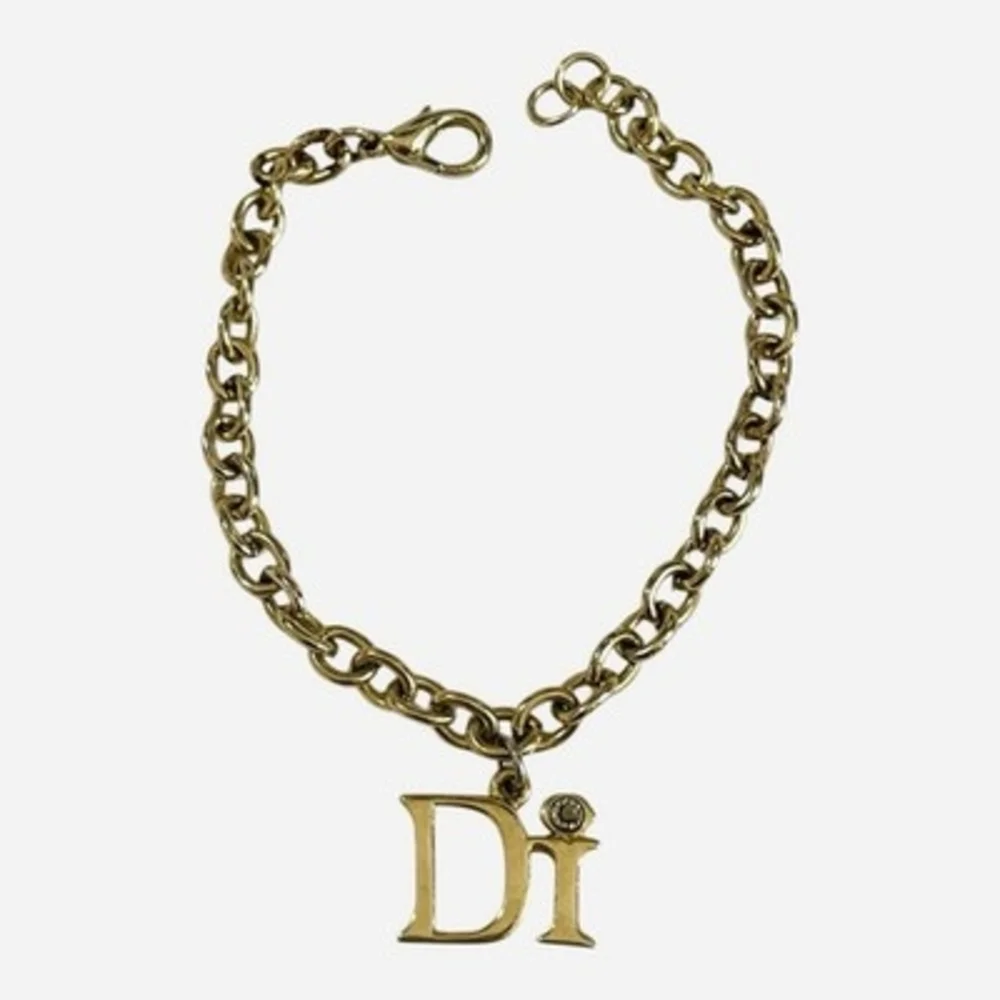 Diamonds International DI Gold Tone Chain Link Charm Bracelet with Gemstone VG